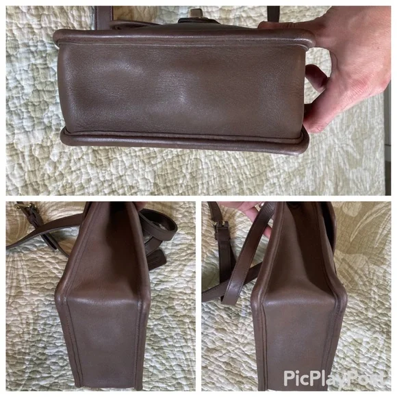 VINTAGE 90’s COACH MURPHY BAG #9930 in brown full-grain leather. Fully Restored - Picture 5 of 12